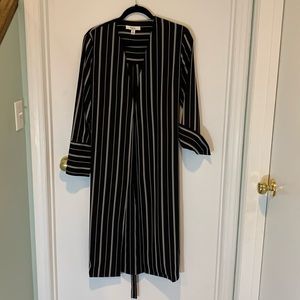 Maxi C by One gray/black striped duster. Size S; EUC.